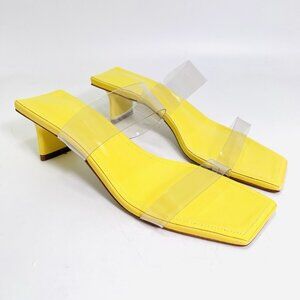 Schutz Ariella Tab Mid Sandal Limoncello Size 8B